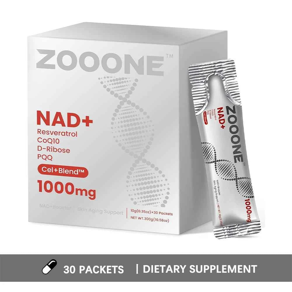 NAD 1000mg Liquid Supplement, Liquid Packets, Nicotinamide Riboside & Resveratrol with PQQ, Boosts Cellular Energy, Focus, Aging