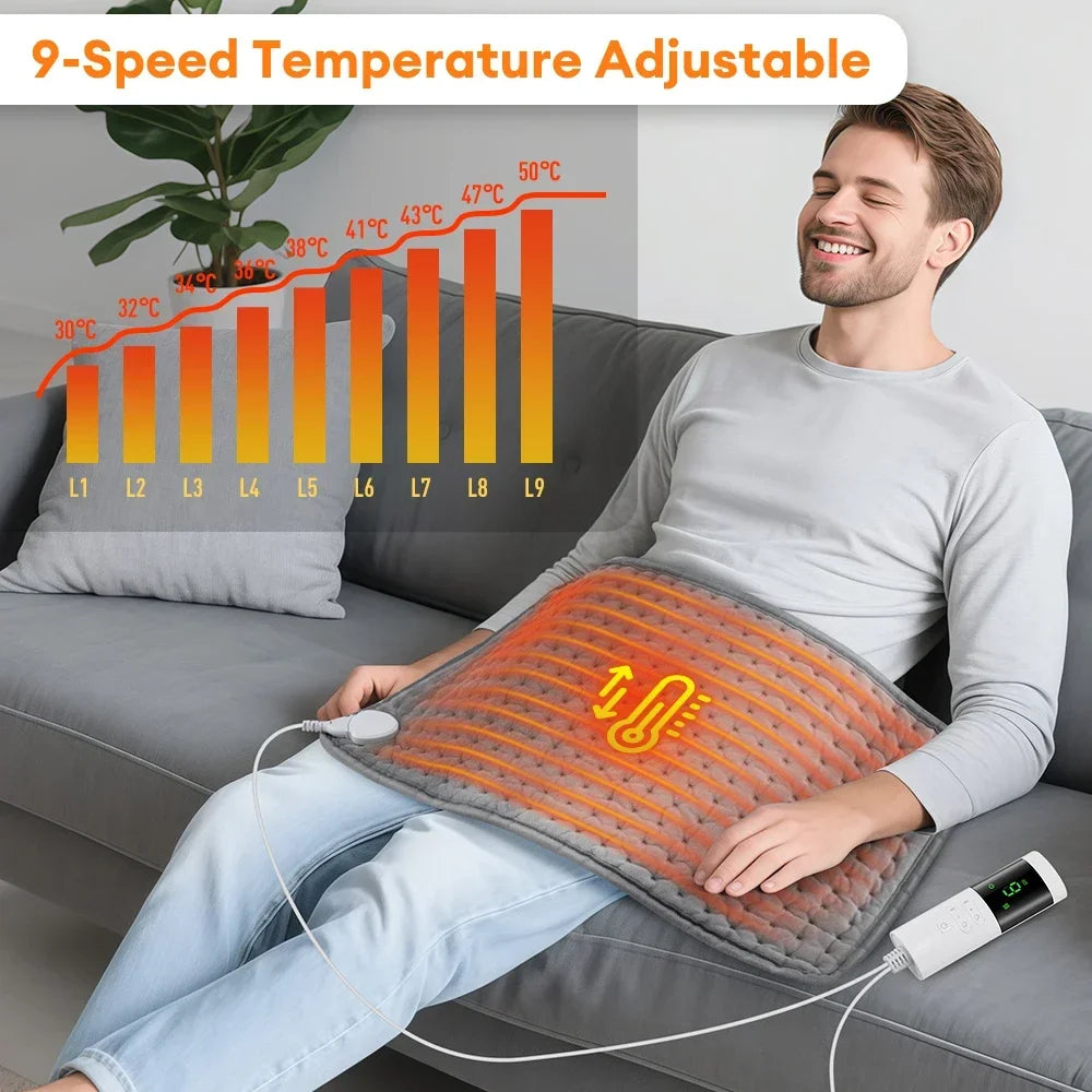 30*60cm Electric Heating Pads for Back Neck Shoulder Home Office Washable Winter Warm Blanket 4 Timer 9 Temperature Control - Path to Self-Improvement