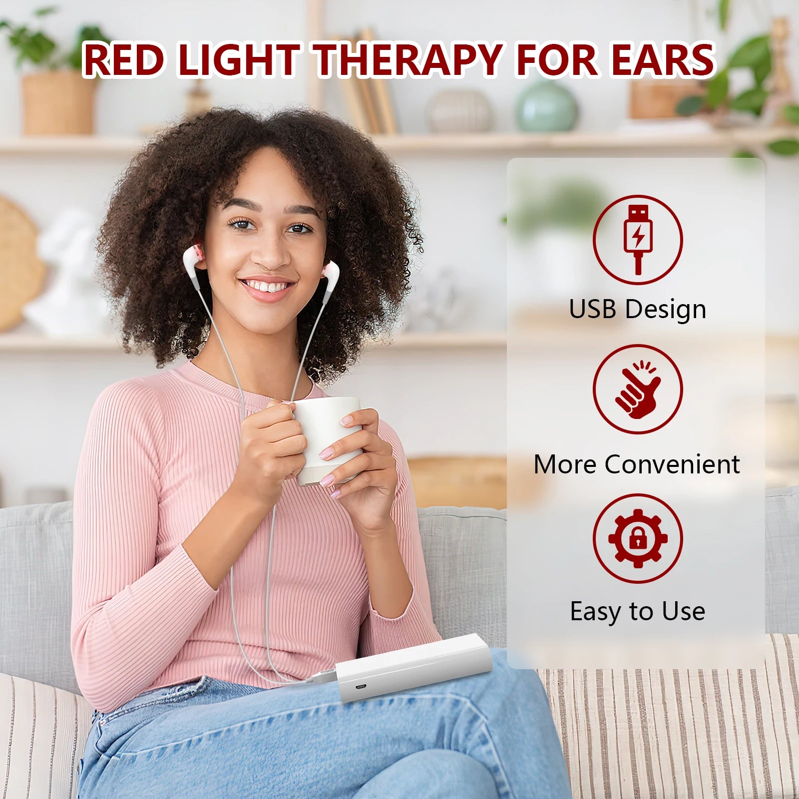 Tinnitus Ear Laser Therapy 650nm LLLT Irradiation Laser Physiotherapy Earplug Otitis Media Deafness  Hypertension Treatment - Path to Self-Improvement