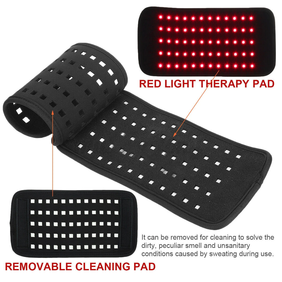 Infrared Light LED Healthcare Waist Red Light Heating Massage Belt Pad Lumbar Back Waist Massage For Back Knee Hands Feet Relief - Path to Self-Improvement