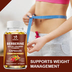 Berberine Capsules, with Ceylon Cinnamon, Support Heart Health, Immune System, Healthy GI & Cholesterol, Gluten-Free, Non-GMO