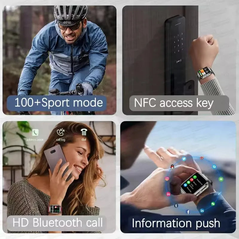 NEW Air Pump Airbag Blood Pressure Accurate Diagnosis Smart Watch ECG Temp Blood Fat Uric Acid Men Three High Monitor Smartwatch - Path to Self-Improvement