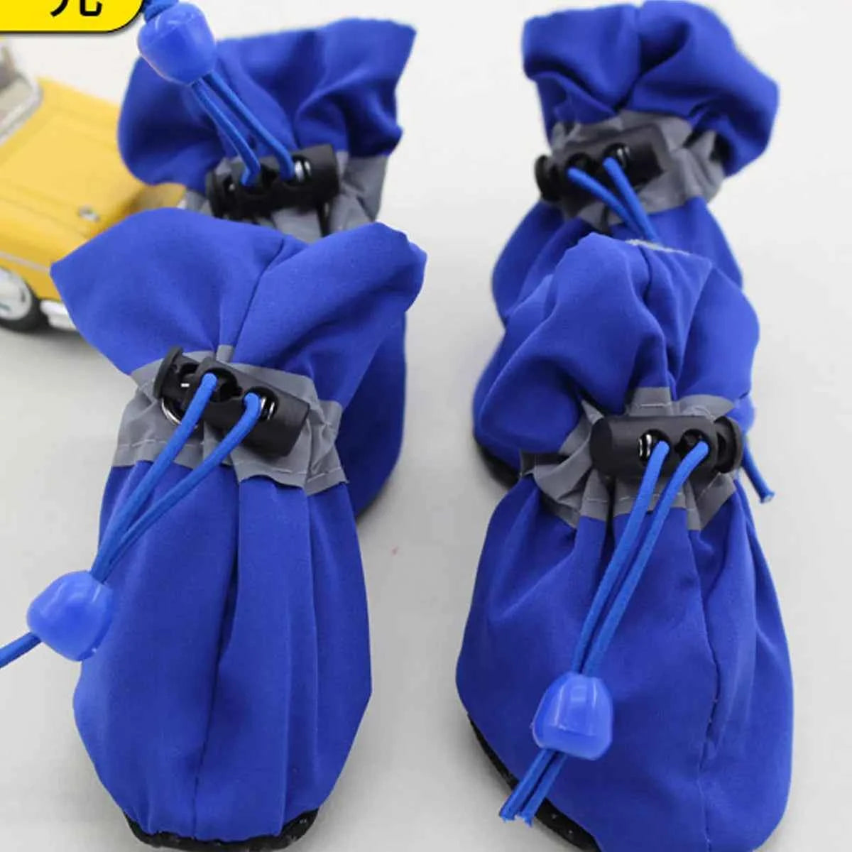 Pet Winter Shoes Cat & Dog Boots Paw Protectors, Fleece Warm Snow Booties for Puppy with Reflective Strip Anti-Slip Rubber