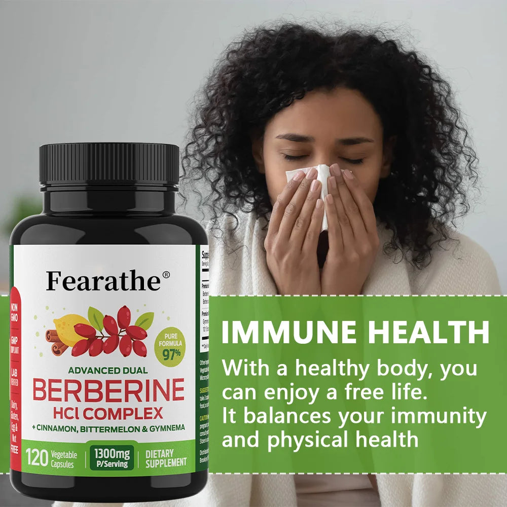 Berberine with Cinnamon, Bitter Melon Supplement - for Immune System, Digestive Health, Body Management & Energy Production