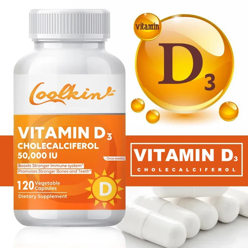 Vitamin D3 50000IU - Immune Support, Healthy Muscle Health, Strong Bones and Nervous System Health - Path to Self-Improvement