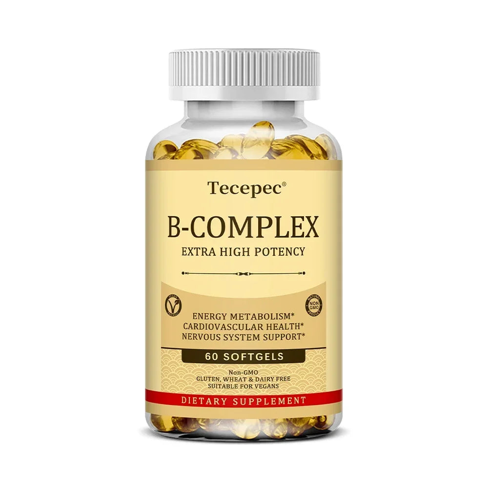 Vitamin B Complex-Contains Vitamins B1, B2, B3, B6, B5, B12 - Replenish Energy, Fight Stress and Enhance Immunity - 120 Capsules - Path to Self-Improvement