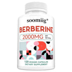 Berberine Capsules - 2000mg, Supports Bone and Cardiovascular Health, Promotes Metabolism, Helps with Energy, Immune System