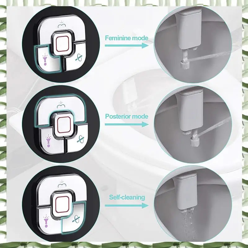 Bidet Attachment Non-Electric Bidet Toilet Seat Sprayer With Pressure Controls Dual Nozzles For Frontal Rear Wash B