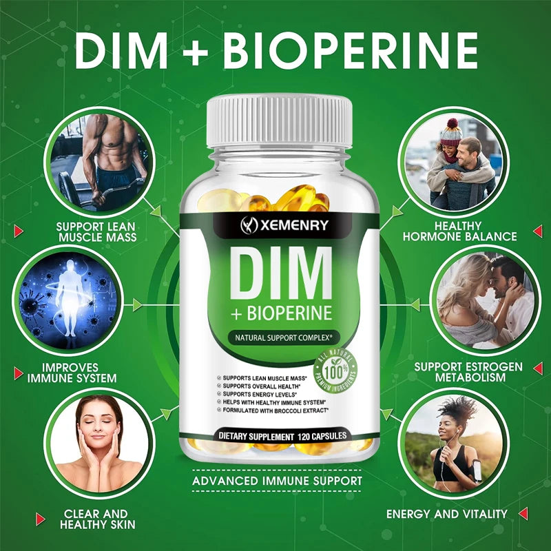 DIM Supplement - Contains Piperine To Promote Lean Muscle Mass and Support Digestive Health