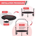48-Inch Trampoline Foldable Fitness Trampoline Rebounder With Adjustable Handrail Bearing Max 330 lbs Outdoor Children Adults - Path to Self-Improvement