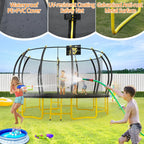 16FT Round Trampoline with Basketball Hoop for Kids Adults Outdoor Recreational Trampoline with Ladder and Safety - Path to Self-Improvement
