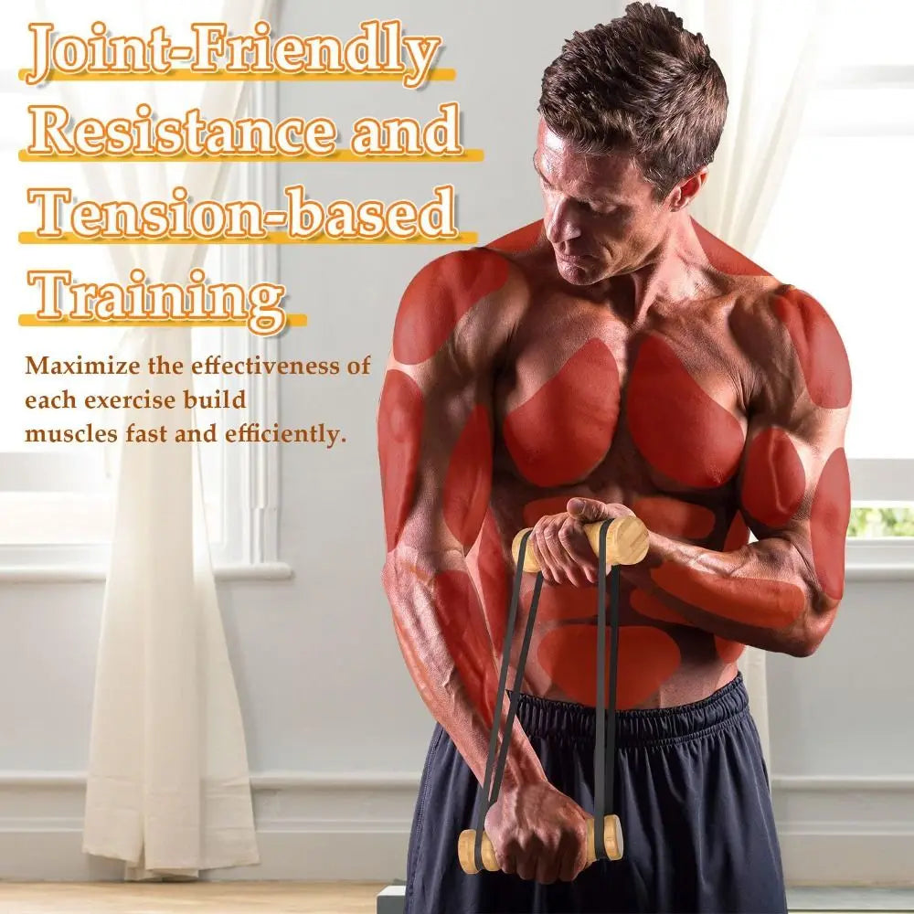 Adjustable Upper Body Exerciser Elastic Resistance Band Portable Arm Traning Resistance Stick Home Exercise Multifuntional