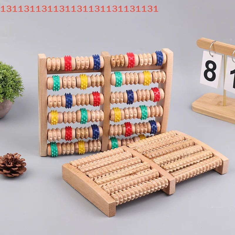 Foot Roller Massager Wood Foot Massage Multi-Point Foot Therapy Rubbing Massage Promote The Circulation Of Blood Foot Care Tool