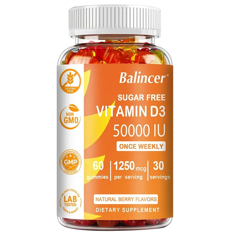 High Potency Vitamin D3 50,000 IU - Immune Support, Bone, Teeth, Heart and Nerve Health, Antioxidant - Gluten-Free, Non-GMO - Path to Self-Improvement