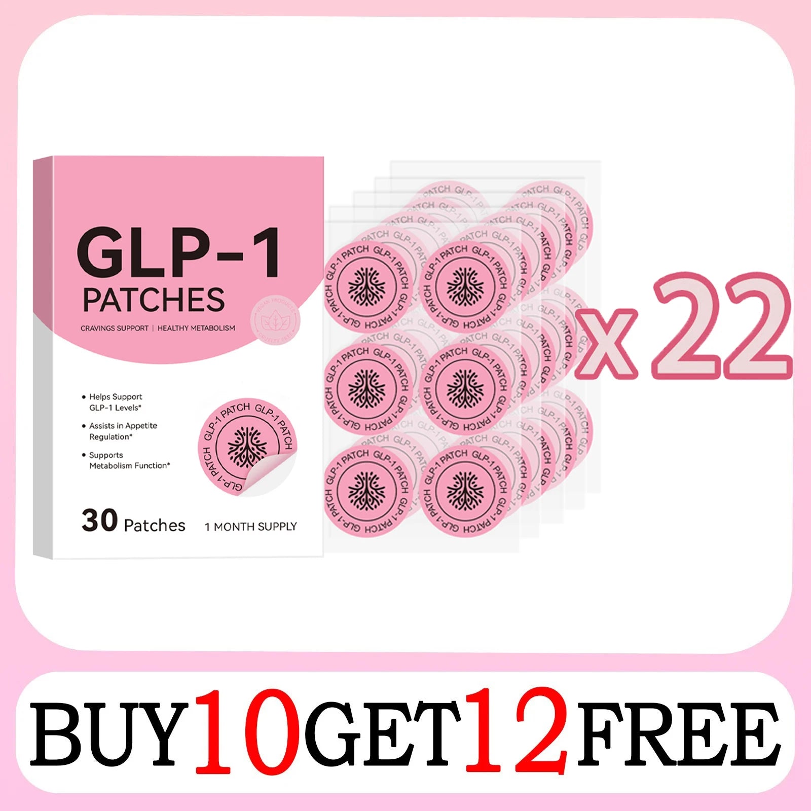GLP-1 BODY PATCHES Original 30 pcs | Made from pure plants for hunger control | metabolism support | maintain energy