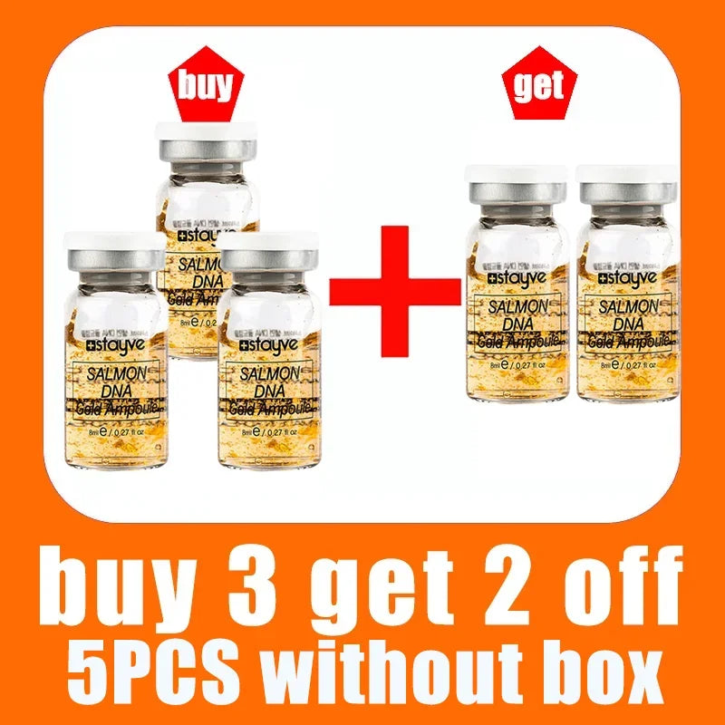 Stayve 8ml Salmon DNA Golden Ampoule Serum Kit Natural Ingredients, Moisturizing, Tender, Lifting, Firming Facial Care Skin - Path to Self-Improvement