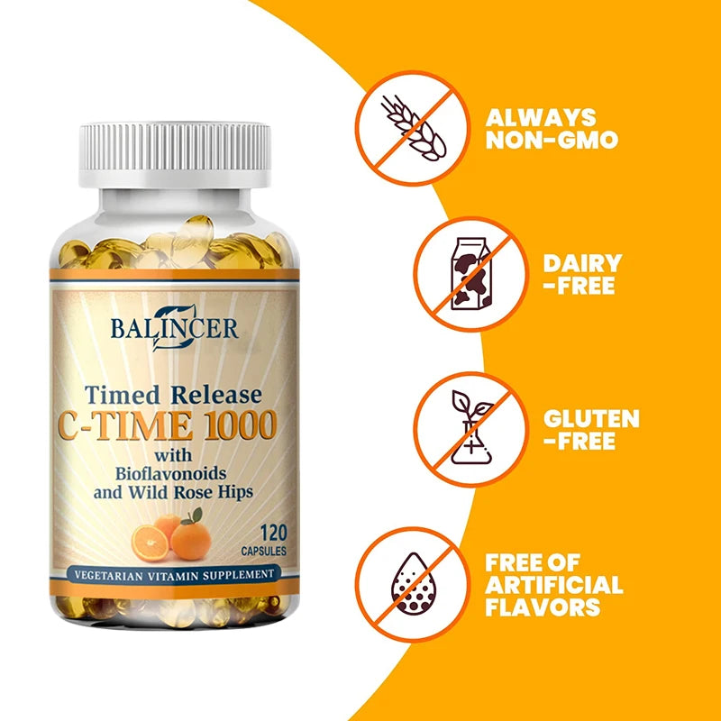 1000 Mg Vitamin C Contains Wild Rosehips-Promotes Collagen Production, Boosts Immunity, Strong Antioxidant, Supports Skin Health - Path to Self-Improvement