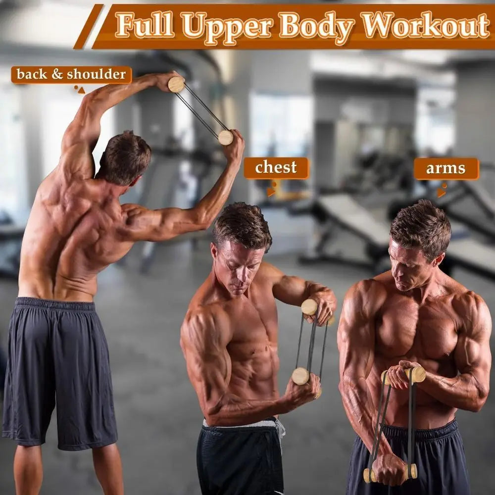 Adjustable Upper Body Exerciser Elastic Resistance Band Portable Arm Traning Resistance Stick Home Exercise Multifuntional