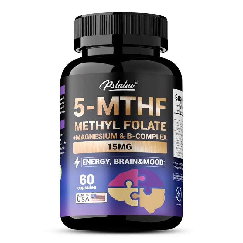 5-MTHF Methylfolate Supplement - Energy, Brain and Mood Support, Enhances Memory, Focus and Clarity, Boosts Cognitive Function