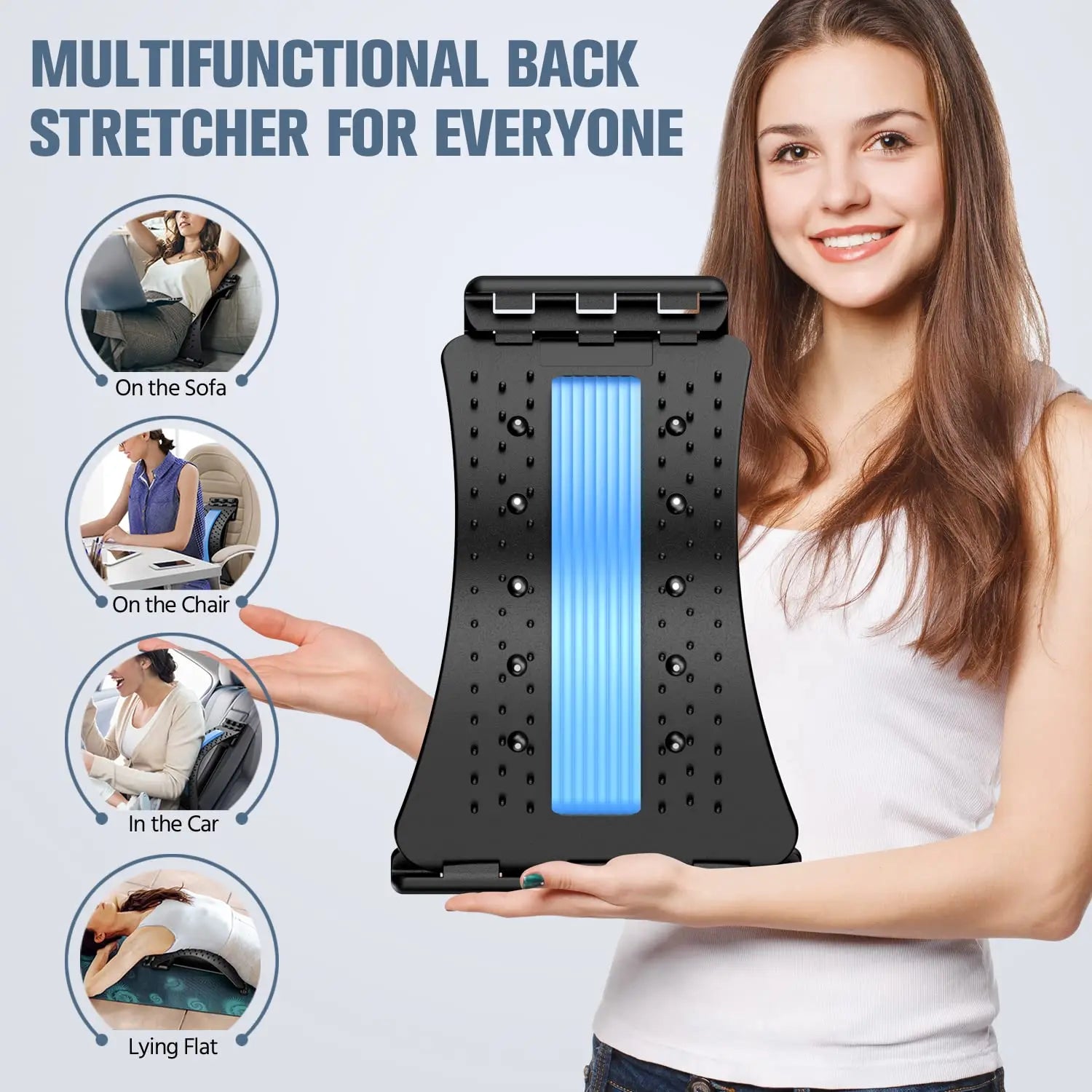Back Stretcher for Back Pain Relief, Multi-Level Back Cracker Board, Lower and Upper Back Support for Herniated Disc - Path to Self-Improvement