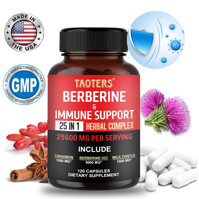 Berberine Capsules – Contains Ceylon Cinnamon To Support Healthy Metabolism, Promotes Immunity, Suitable for Men and Women