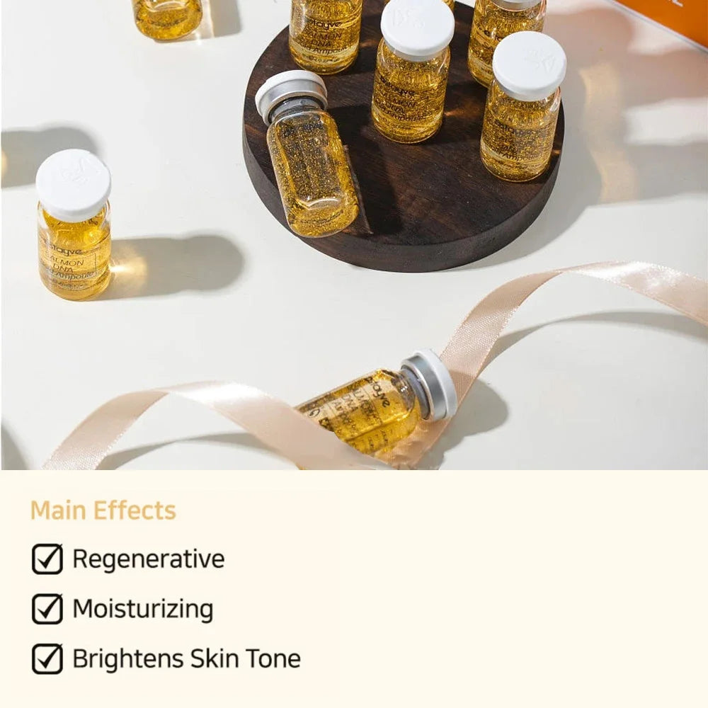 Stayve 8ml Salmon DNA Golden Ampoule Serum Kit Natural Ingredients, Moisturizing, Tender, Lifting, Firming Facial Care Skin - Path to Self-Improvement