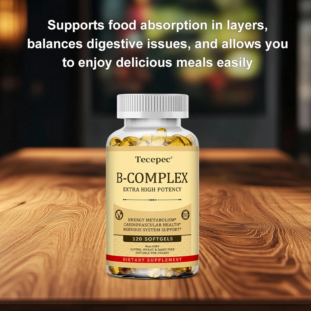 Vitamin B Complex-Contains Vitamins B1, B2, B3, B6, B5, B12 - Replenish Energy, Fight Stress and Enhance Immunity - 120 Capsules - Path to Self-Improvement