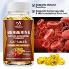 Berberine Capsules, with Ceylon Cinnamon, Support Heart Health, Immune System, Healthy GI & Cholesterol, Gluten-Free, Non-GMO