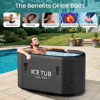 235 Gal Inflatable Cold Plunge Tub with Insulated Lid - Cold Water Therapy XXL Ice Bath Tub for Athletes Compatible Water Chiller
