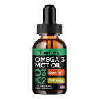 Vitamin D3 K2 Liquid Drops, Vitamin D, K, MCT Oil & Omega 3, Bone, Heart, Joint & Muscle Support Dietary Supplement, Non-GMO - Path to Self-Improvement