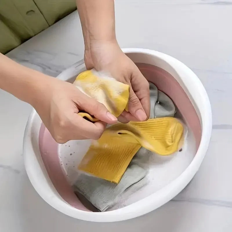 1pc Collapsible Foot Bath Basin For Soaking Feet Thickened PlasticBucket