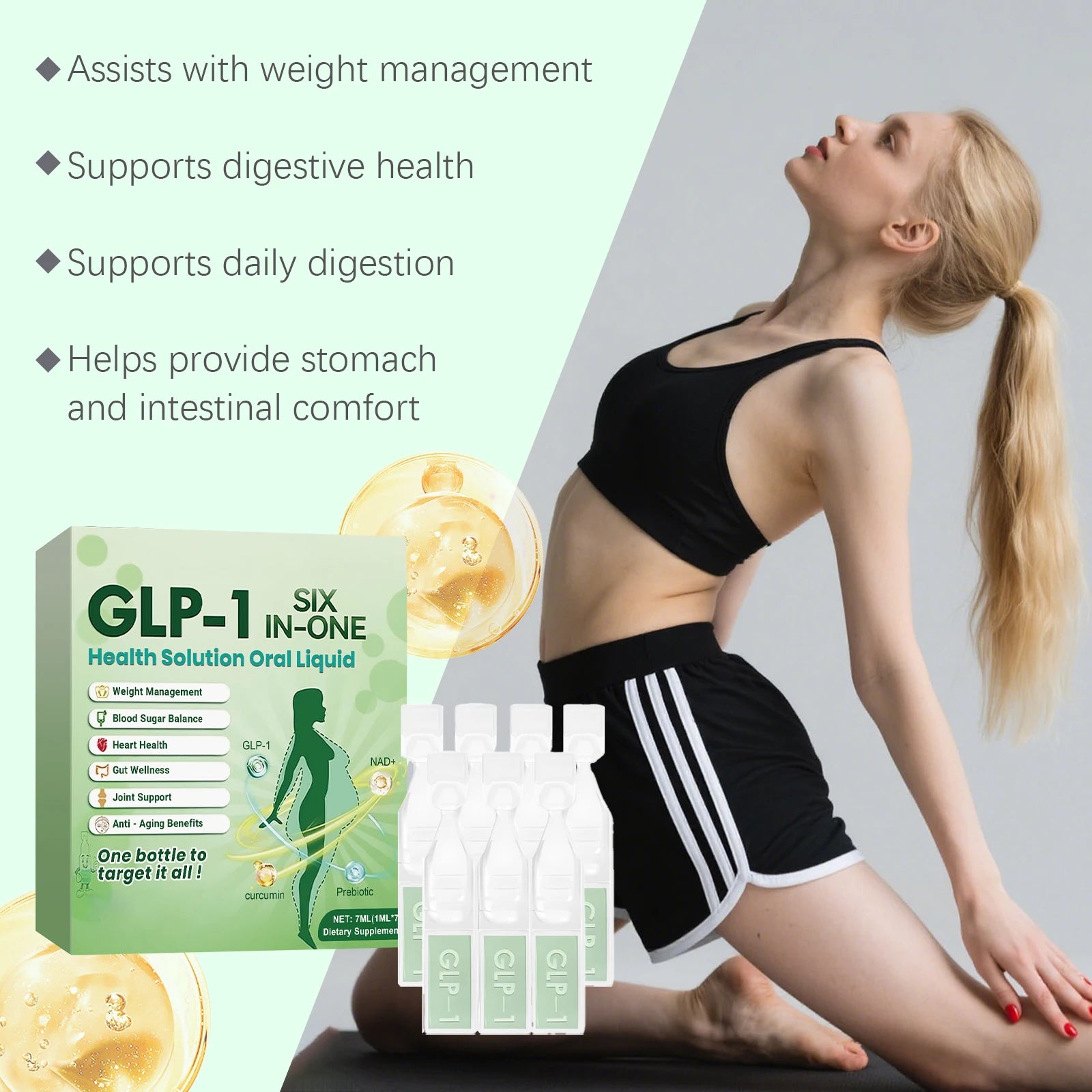 GLP-1 Moringa Leaves Light Body Dietary Supplement Stimulate Metabolism Increase Satiety Promote Microcirculation Body Care Drop