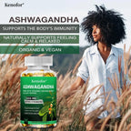 Ashwagandha Supplement - Boosts Brain and Memory, Boosts Energy, Focus, Improves Mood and Sleep - 120 Capsules