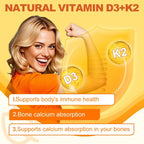 Vitamin D3 + K2 with Organic Virgin Coconut Oil, Vegan D3 (5000iu) with MK7 Vitamin K2 (100mcg), Supports Bone Health Supplement - Path to Self-Improvement