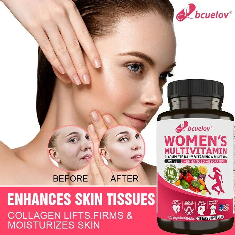 Women's Multivitamin Multimineral Supplement - Magnesium Biotin Calcium Zinc Selenium - Supports Joints Skin Nails - Path to Self-Improvement