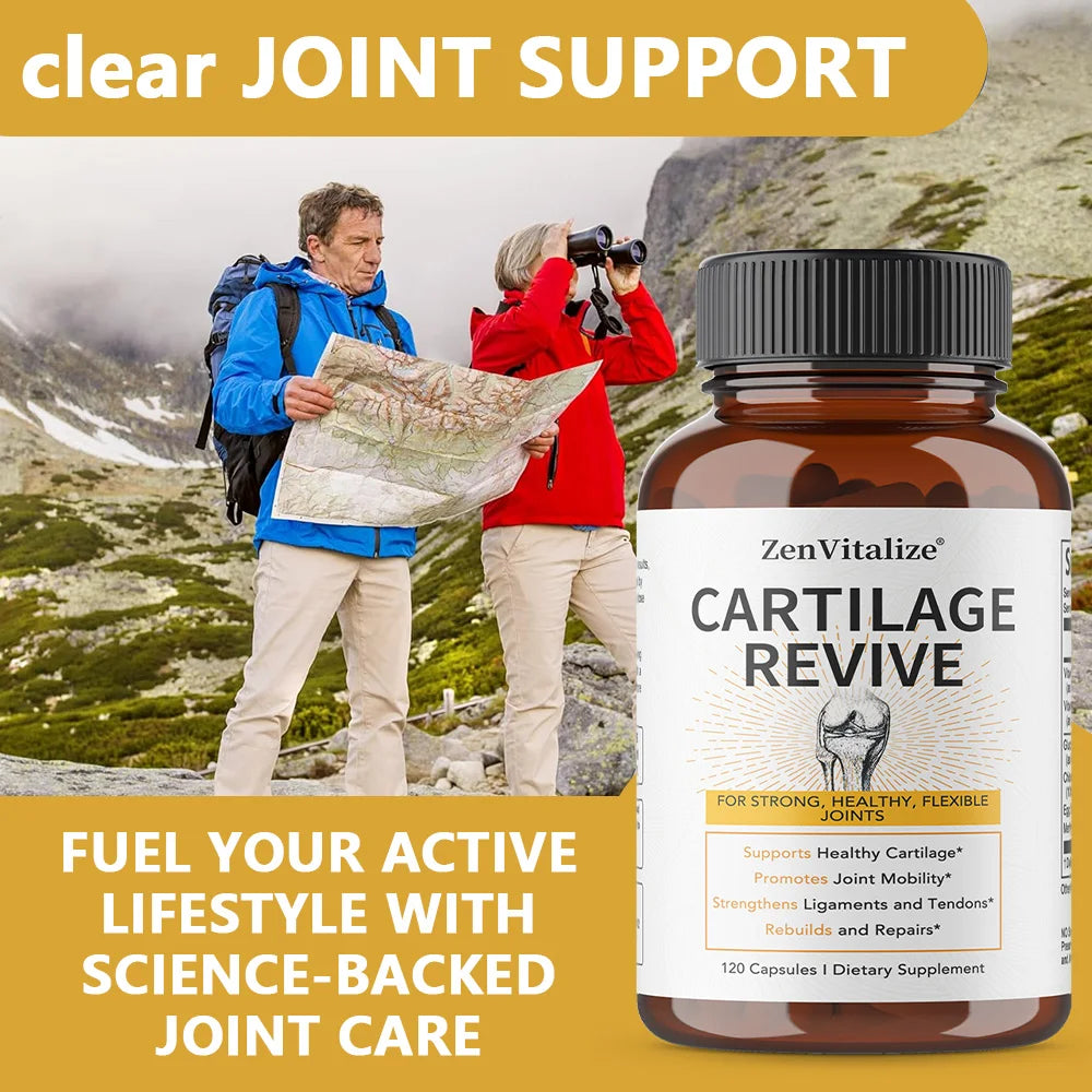 Cartilage Regeneration Supplement - Contains Type II Collagen, Glucosamine, MSM, Vitamin D3, Vitamin C - Promotes Joint Mobility - Path to Self-Improvement