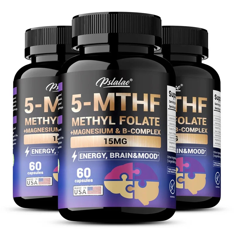 5-MTHF Methylfolate Supplement - Energy, Brain and Mood Support, Enhances Memory, Focus and Clarity, Boosts Cognitive Function
