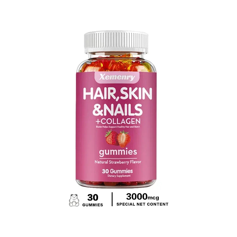 Hair, Skin & Nails Gummies | Hair Vitamins for Men and Women | Biotin Supplements - Path to Self-Improvement