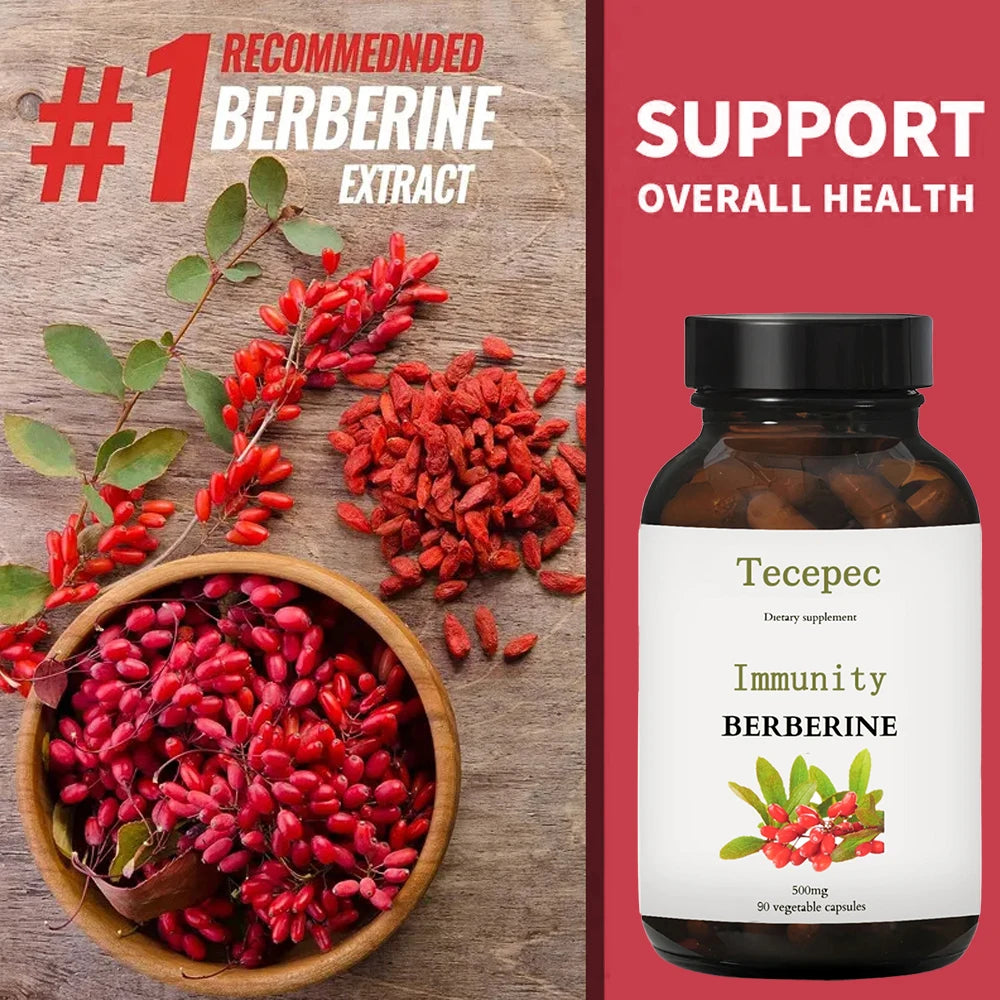 Berberine HCl Capsules, Supports Glucose Metabolism, Digestive Health, Promotes Immune Support, Helps Balance Blood Sugar