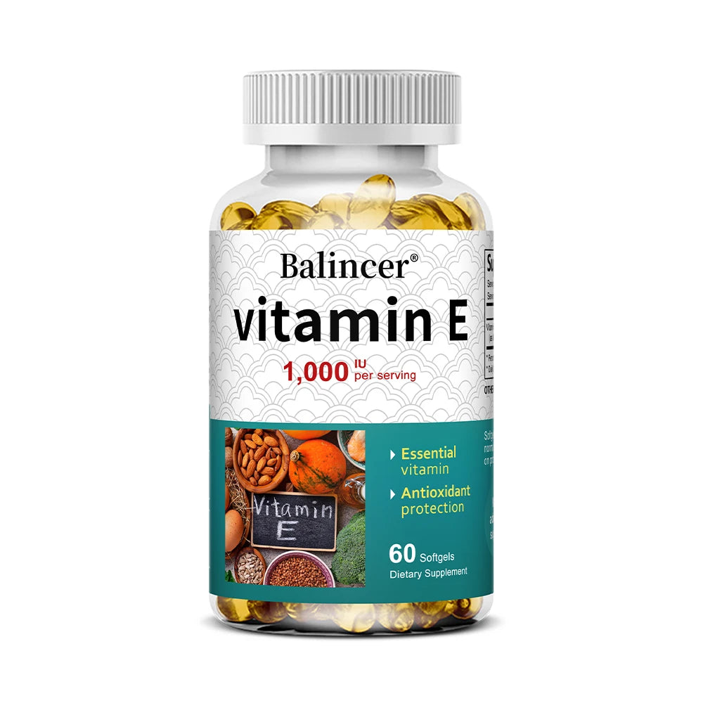Vitamin E 1000 IU Soft Gel - Vitamin E Supplement, Essential Antioxidant Support, Support Skin, Heart and Immune Health - Path to Self-Improvement