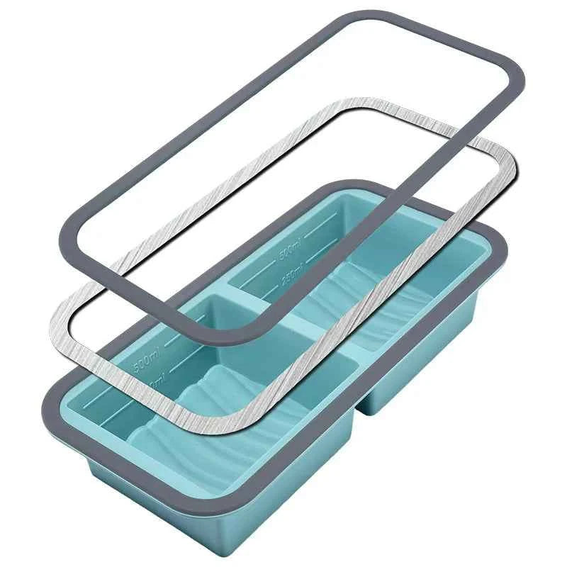 1pc Silicone Freezer Tray with Lid, Perfect for Storing Lasagna, Leftovers, Sauce, Silicone Freezer Mold for Meal Prepping