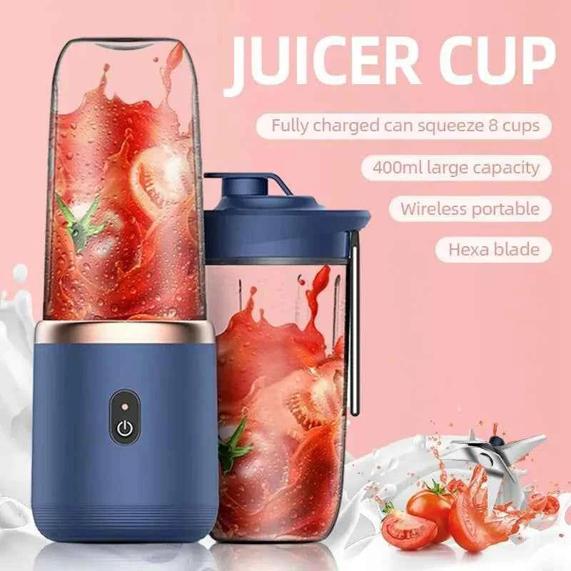 Portable Blender Bottle Electric 6 Blades Multifunction Juice Blender Fresh Juice Smoothie Blender Ice CrushCup Food Processor