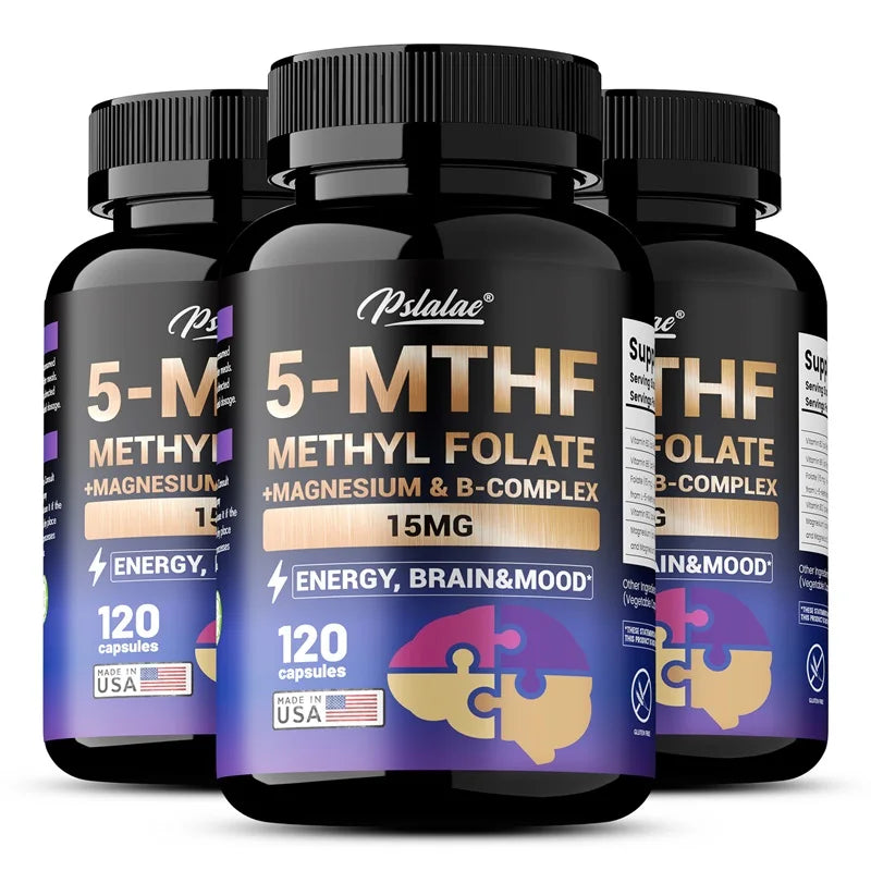 5-MTHF Methylfolate Supplement - Energy, Brain and Mood Support, Enhances Memory, Focus and Clarity, Boosts Cognitive Function