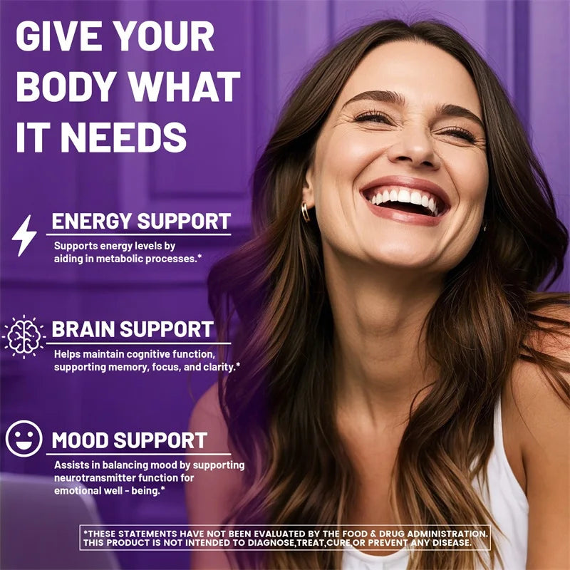 5-MTHF Methylfolate Supplement - Energy, Brain and Mood Support, Enhances Memory, Focus and Clarity, Boosts Cognitive Function