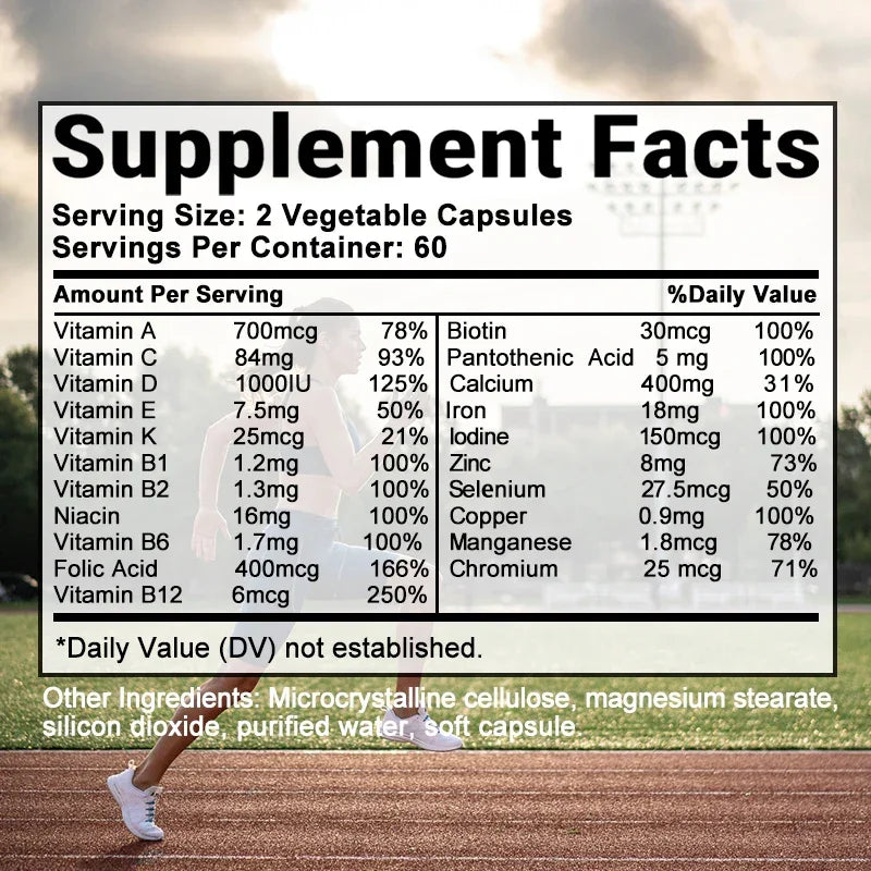 Multivitamin Mineral Supplement Antioxidant, Improved Nutrient Absorption Heart Health Natural Energy Support Multivitamin - Path to Self-Improvement