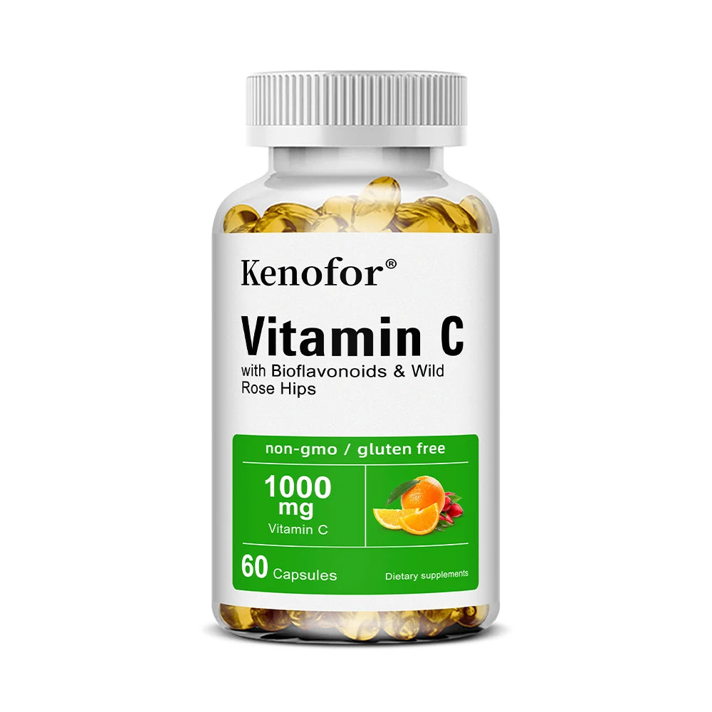 Vitamin C 1000 Mg - with Citrus, Rosehip, Immune Support, Collagen Production, Skin Health, Antioxidant, 120 Capsules - Path to Self-Improvement