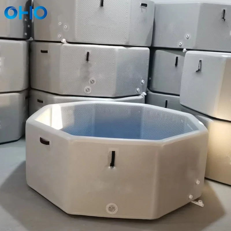 OHO Inflatable Ice Pool Cold Plunge Therapy Tub For 4-6 Person Large Ice Bath Recovery