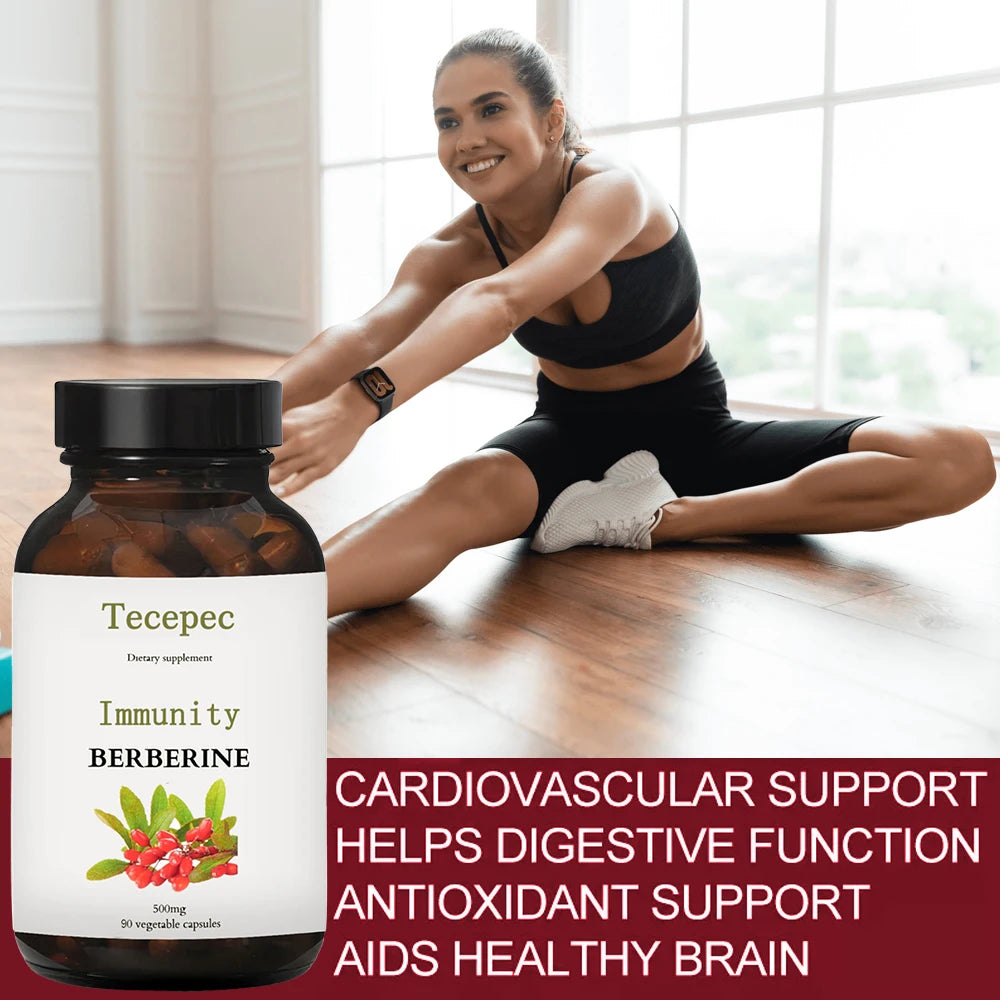 Berberine HCl Capsules, Supports Glucose Metabolism, Digestive Health, Promotes Immune Support, Helps Balance Blood Sugar