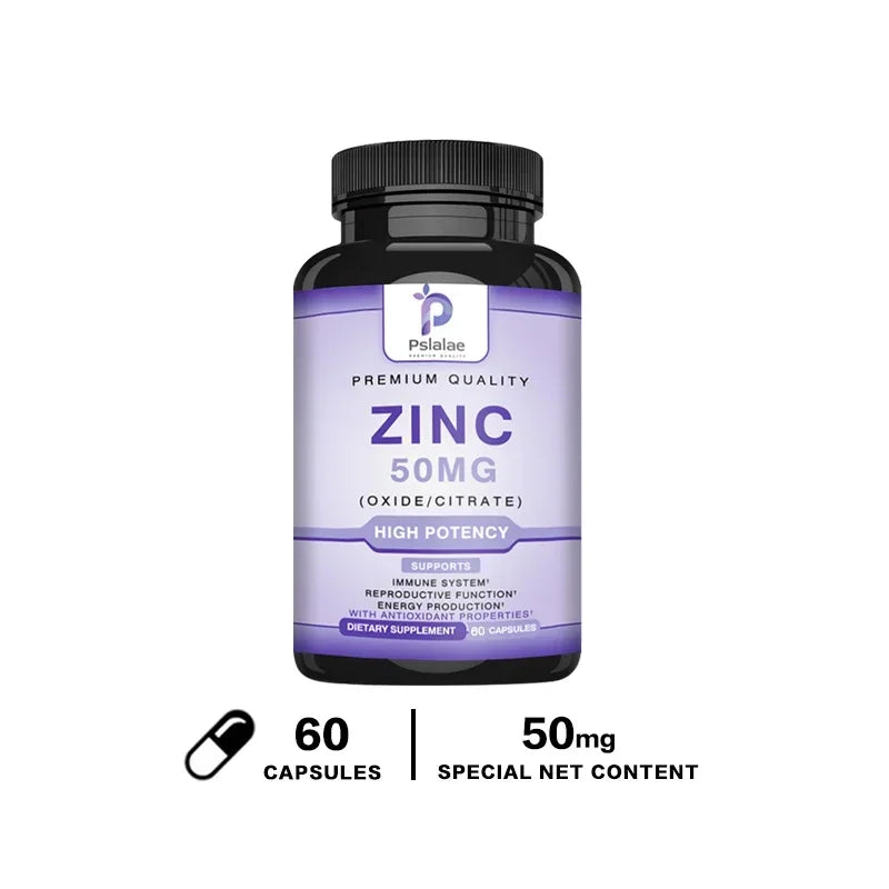 Zinc Supplements - Promotes Energy Production, Supports Immune System and Overall Health