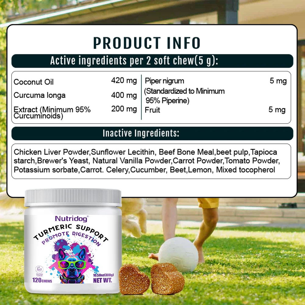 Turmeric Chews For Dog - Anti-Inflammatory Joint Care with Glucosamine & Chondroitin - Path to Self-Improvement